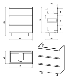 Напольная тумба под раковину Brevita Victory VIC-07070-50-03Я 70см серый шёлк